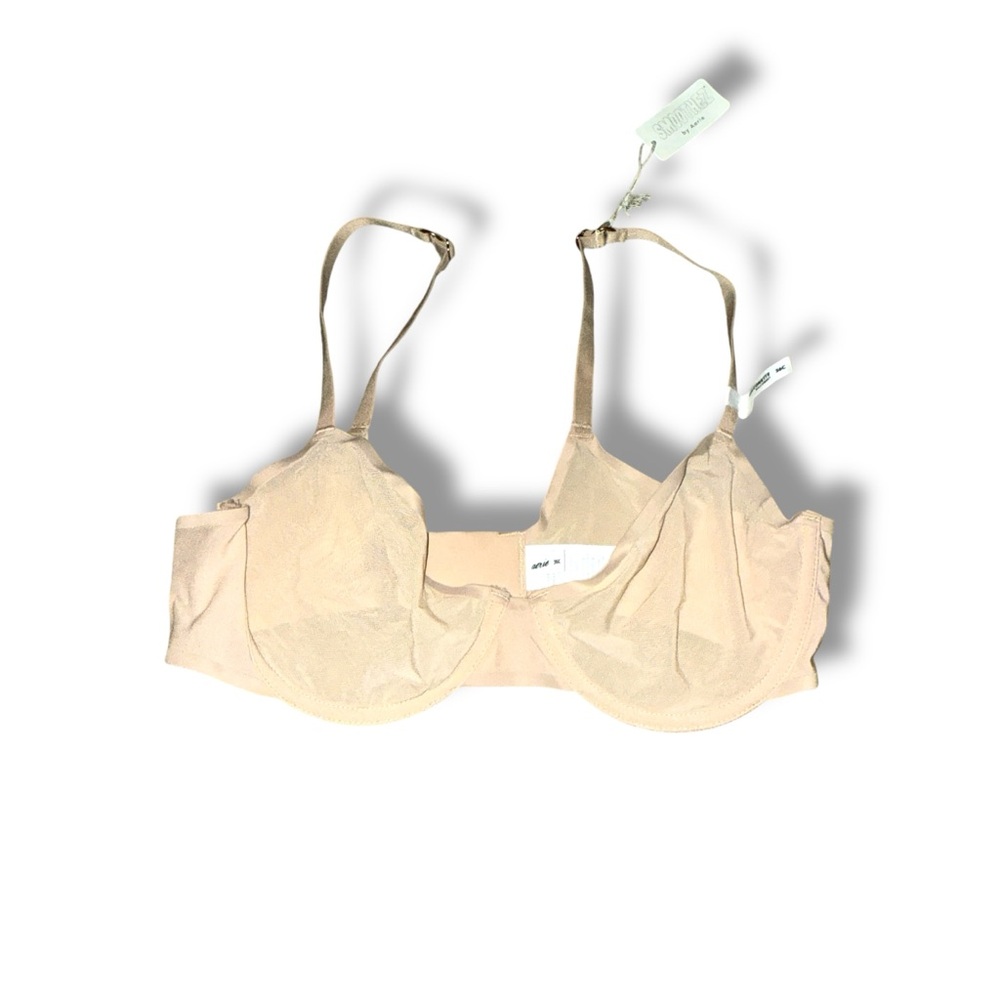 Smoothez by Aerie Balconette Sheer Beige Nude Unlined Underwire Bra Sz 34C NEW
